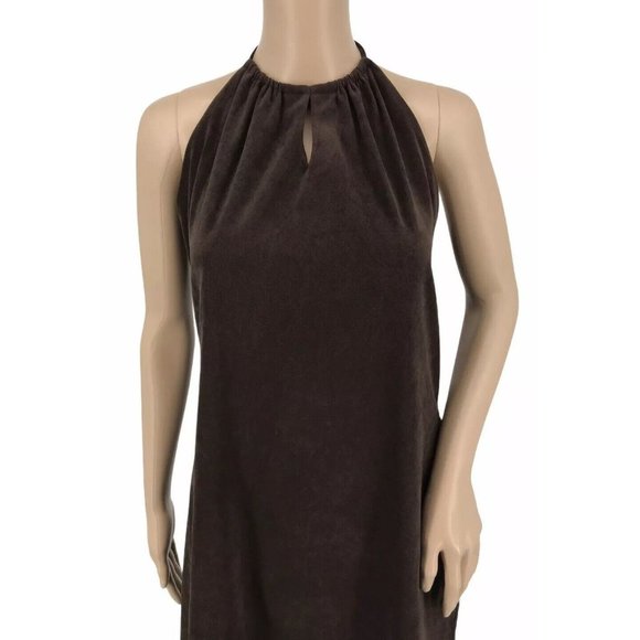 Alyn Paige New York Halter Dress 13/14 Brown  Keyhole Front Mini Sleeveless - Picture 2 of 6